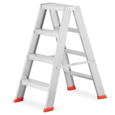 Kompakte Aluminium Haushaltsleiter - 2x4 Stufen - 81 cm - Ideal für Zuhause