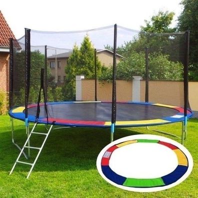 Sicherer Regenbogen-Trampolin 244 cm - Mit Netz und Leiter - Ideal für Kinder