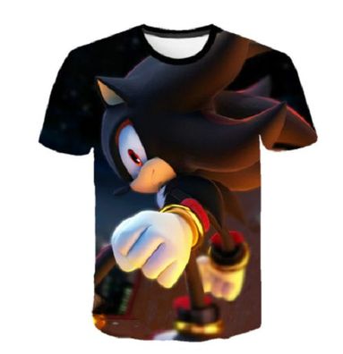 Sonic T-Shirt für Kinder (Unisex) - Motiv: Sonic (Schwarz) 140