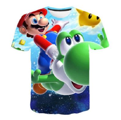 Super Mario T-Shirt für Kinder (Unisex) - Motiv: Mario & Yoshy 150