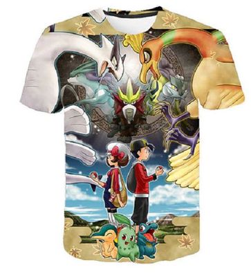 Pokemon T-Shirt für Kinder (Unisex) - Motiv: Entei, Lugia, Ho-Oh 130