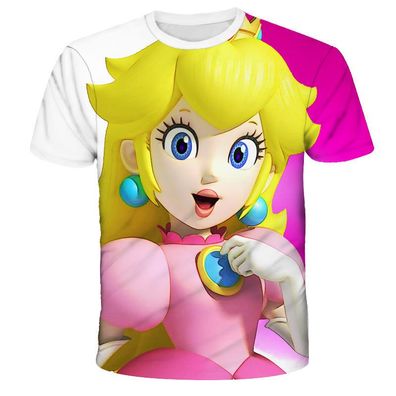 Super Mario T-Shirt für Kinder (Unisex) - Motiv: Prinzessin / Princess Peach 160