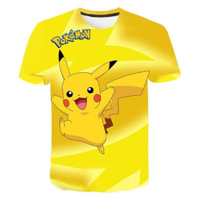 Pokemon T-Shirt für Kinder (Unisex) - Motiv: Pikachu (Gelb) 140