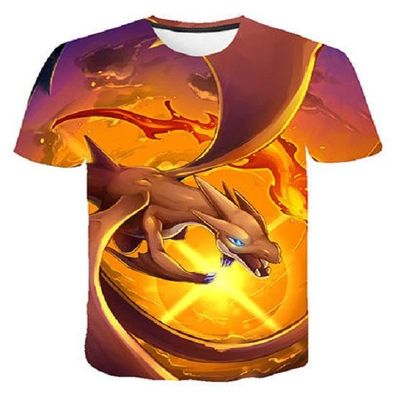 Pokemon T-Shirt für Kinder (Unisex) - Motiv: Glurak Y / Charizard Y 130