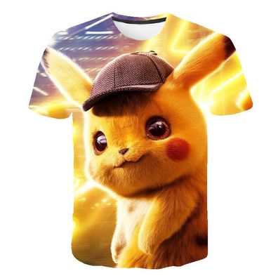 Pokemon T-Shirt für Kinder (Unisex) - Motiv: Meisterdetektiv Pikachu 130