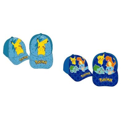 Pokemon Kinder Kappe Schirmmütze Baseball-Cap Bisasam Schiggy Glumanda