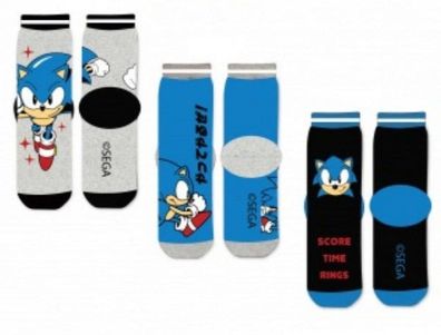 Sonic the Hedgehog Socken 3 Paar Unisex Kinder 23-26