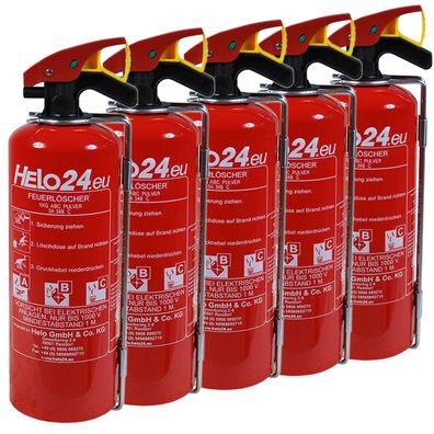 Feuerlöscher Pulverlöscher Autofeuerlöscher KFZ Auto Halterung 5x 1kg ABC 1LE A1