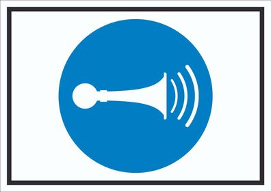 Akustisches Signal geben Symbol Schild