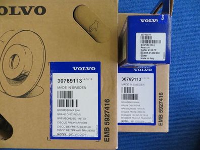 Original Volvo C30/ C70 06-/ S40 05-/ V50 Bremsensatz hinten, 2x 30769113 + 30742031