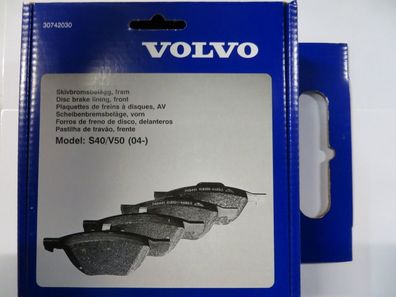 Original Volvo Bremsbeläge vorne für einen C30, S40 (05-), V50 ET-Nr: 30742030