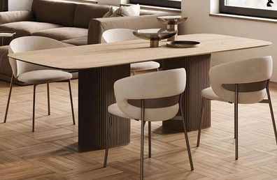 Rechteckiger Tabelle Esstisch Tisch Esszimmer Braun Modern Luxus