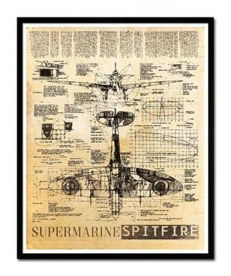 Supermarine Spitfire Kunstdruck Poster Druckbild Leinwanddruck G102019