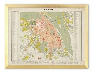 Karte Von Hanoi Kunstdruck Poster Druckbild Leinwanddruck Print G110549