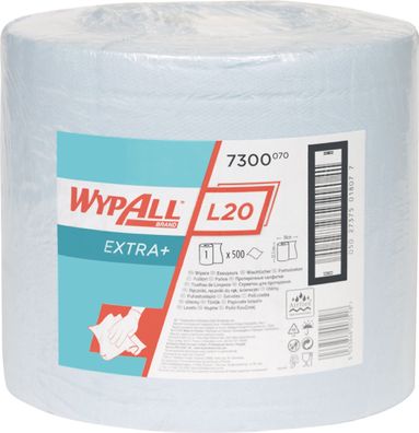 Wischtuch WYPALL L20 7300 L380xB235ca. mm blau 2-lagig 500 Tü./Rl