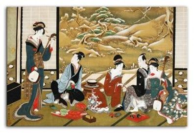 Geisha-Treffen Kunstdruck Poster Druckbild Leinwanddruck Print G93813