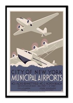 City Of New York Municipal Airports Kunstdruck Poster Druckbild G99378