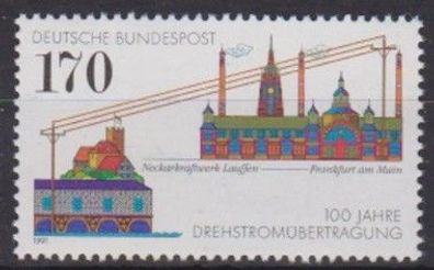 BRD 1991 postfrisch MiNr. 1557 100 Jahre Energieübertragung durch Drehstrom