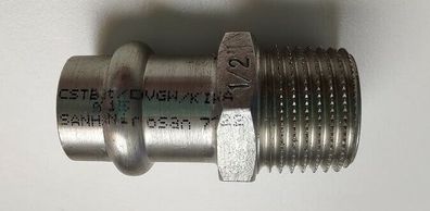 Sanha Nirosan Übergangsnippel DN15 1/2" Pressfitting Edelstahl 69243G1512