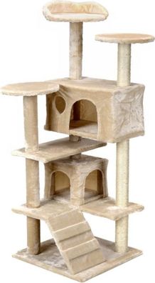 Luxus XXL Kratzbaum für Katzen - 131 cm hoch, beige