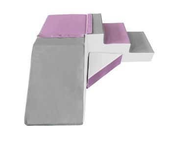 Spielset Schaumstoffblöcke mit Rutsche in Weiß, Hellviolett & Grau