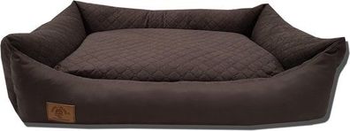 Stilvolle Hundematte 100x70 cm - Braunes Hundebett mit waschbarem Bezug - Wasserdicht