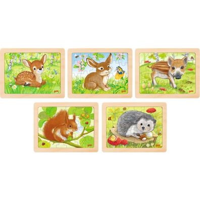 Einlegepuzzle Waldtiere, 5er Set