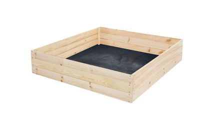 Kleine und nachhaltige Gemüsegartenbox - 80x80x30 cm - Holz - inkl. Bodentuch