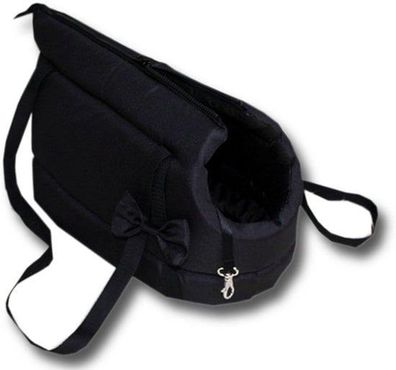 Modische und funktionelle Hundetasche - für kleine Hunde - schwarz - 36x19x23 cm