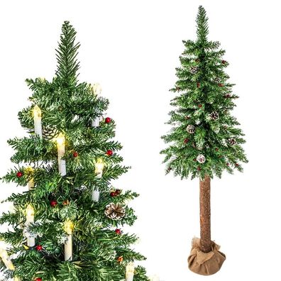 Realistischer Weihnachtsbaum mit Holzstamm - Stilvoll & Natürlich