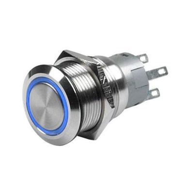 Hella Marine Schalter Ein / Aus 12V IP67 5-Polig Edelstahl Blau beleuchtet Boot