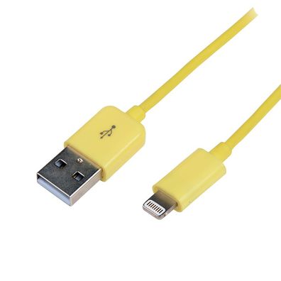 LogiLink USB Kabel auf Lightning Kabel passend für Apple gelb 1 m