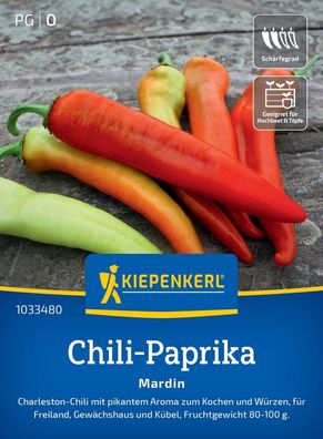 Chili-Paprika Mardin, F1, Charleston-Chili - zum kochen u würzen - Freiland,