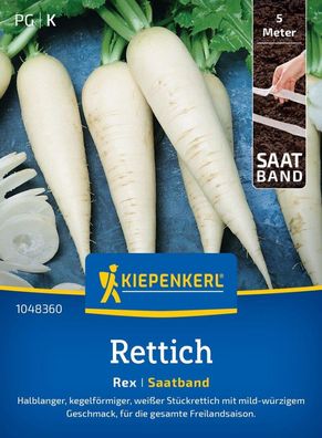 Rettich Rex, Saatband, weißer Stückrettich - mild-würzig im Geschmack