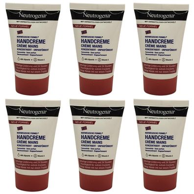 103,10EUR/1l 6 x Neutrogena 50ml Handcreme Konzentrat unparfümiert