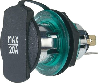 Pro car Power-Steckdose 20 A / 12 - 24 V mit Montageplatte zum Fronteinbau