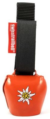 swisstrailbell® Edition rot mit Edelweiß, Fahrradklingel, Trailbell, Signalglocke