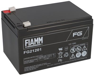 Fiamm Blei-Akku FG21201 Pb 12V / 12Ah Faston 4,8