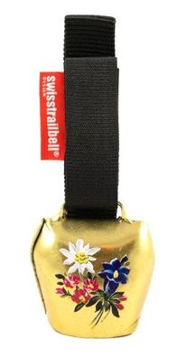 swisstrailbell® Edition Messing mit Alpenblumen, Motiv gedruckt, Trailbell, Bear Bell