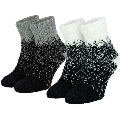 Black Snake® 2er Set weiche Haussocken für Damen Flausch Strümpfe Kuschelsocken