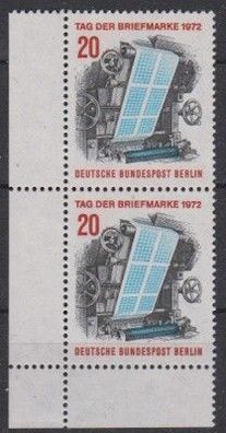 Berlin 1972 postfrisch senkrecht Paar Ecke3 MiNr. 439 Tag der Briefmarke