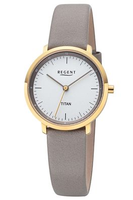 Regent Damen-Armbanduhr Titan Taupe/Goldfarben 12090370