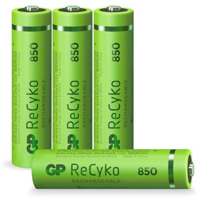 GP - ReCyko+ -Micro AAA - 1,2 Volt 850mAh Ni-MH - 4er Blister