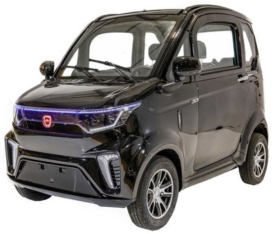 MoveEco MicroCar 45km/h RX9E Schwarz 2 Personen Zulassung Ab15 Jahren 72V100Ah Akku