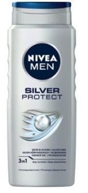 Nivea Herren Duschgel Silber - 500 ml - Erfrischender Duft mit Langzeitfrische - Pfle