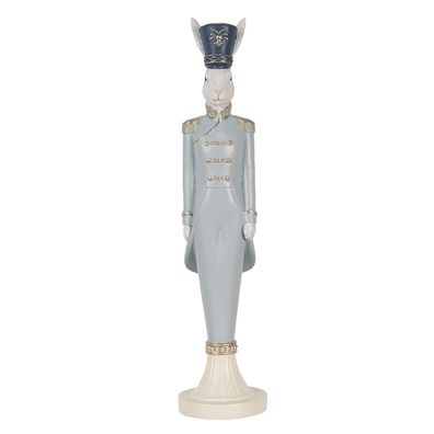 Clayre & Eef Dekorationsfigur Kaninchen 45 cm Weiß Blau Kunststoff (Gr. 11x11x45 cm)