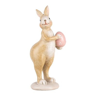 Clayre & Eef Dekorationsfigur Kaninchen 13 cm Beige Kunststoff (Gr. 5x6x13 cm)