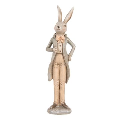 Clayre & Eef Dekorationsfigur Kaninchen 24 cm Beige Kunststoff (Gr. 7x5x24 cm)