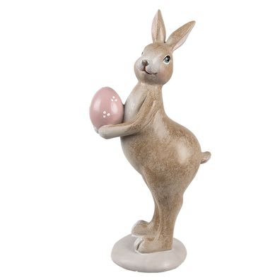 Clayre & Eef Dekorationsfigur Kaninchen 18 cm Beige Kunststoff (Gr. 6x8x18 cm)