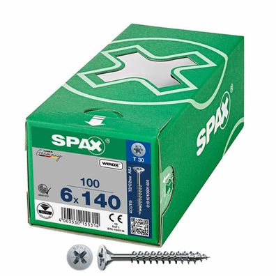 Schraubenkasten SPAX Wirox T30 Flacher Kopf 6 x 140 mm 100 Stück Default Title